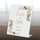 Rustikaler Fall Terracotta Blumenkarten und Gesche Sockelschild