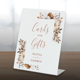 Rustikaler Fall Terracotta Blumenkarten und Gesche Sockelschild