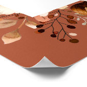 Rustikaler Fall Terracotta Blumenzwiese Poster (Ecke)