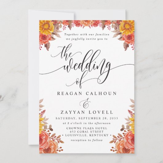 Rustikaler Fall Terracotta Einladung (Vorderseite)