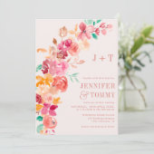 Rustikaler Fall Terracotta Foto Hochzeit Einladung (Stehend Vorderseite)