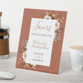 Rustikaler Fall Terracotta Gastgeschenke Hochzeit Sockelschild (In SItu)