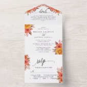 Rustikaler Fall Terracotta Herbsthochzeit All In One Einladung (Innen Boden)