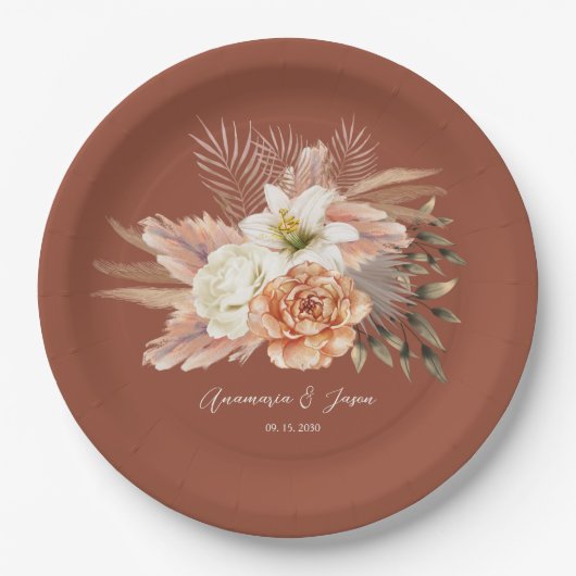 Rustikaler Fall Terracotta Pappteller (Vorderseite)