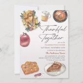 Rustikaler Fall Türkei Glückliches Erntedank Abend Einladung (Vorderseite)