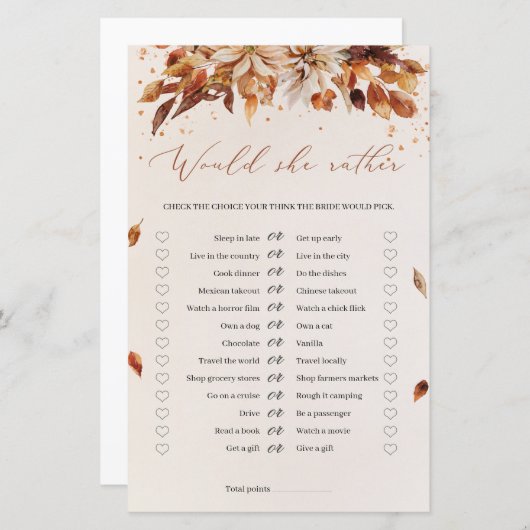 Rustikaler Fall und Herbst würde sie lieber spiele (Vorne/Hinten)