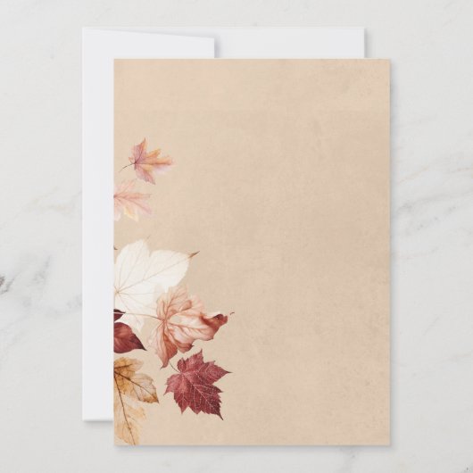 Rustikaler Fall von Liebe Fall Wreath Tan Brautpar Einladung (Rückseite)