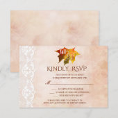 Rustikaler Fall von Liebe Hochzeit RSVP Karte (Vorne/Hinten)