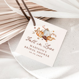 Rustikaler Fall von Liebe Pumpkin Blumenzellenfett Geschenkanhänger