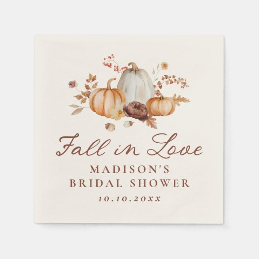 Rustikaler Fall von Liebe Pumpkin Blumenzellenfett Serviette (Vorderseite)