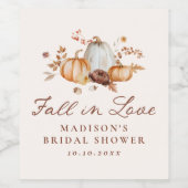 Rustikaler Fall von Liebe Pumpkin Blumenzellenfett Weinetikett (Einzelnes Label)