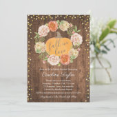 Rustikaler Fall von Liebe Pumpkin Fall Brautparty Einladung (Stehend Vorderseite)