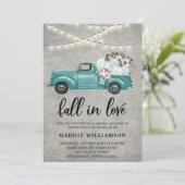 Rustikaler Fall von Liebe Pumpkins Brautparty Einladung (Stehend Vorderseite)