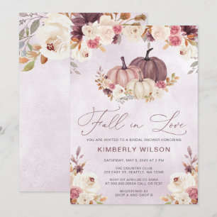 Rustikaler Fall von Liebe Pumpkins Fall Brautparty Einladung