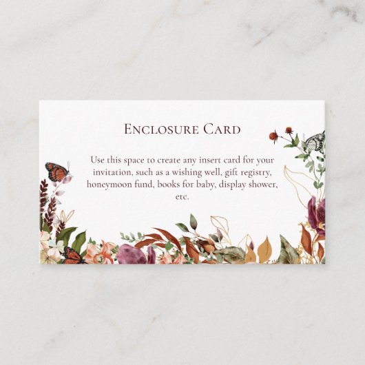 Rustikaler Fall Wasserfarben Blumen & Grünpflanzen Begleitkarte (Vorderseite)