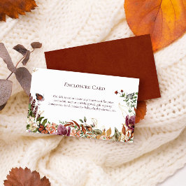 Rustikaler Fall Wasserfarben Blumen & Grünpflanzen Begleitkarte