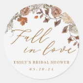 Rustikaler Fall Zunahmung des Brautparty der Liebe Runder Aufkleber (Vorderseite)