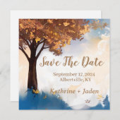 Rustikaler Fallbaum Save the Date (Vorne/Hinten)