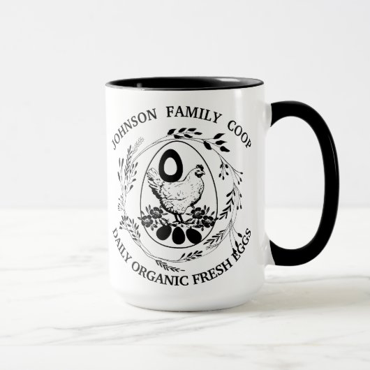 Rustikaler Familienbetrieb Bauernhof Bio Frischeie Tasse (Rechts)