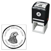 Rustikaler Familienbetrieb Frische Eierkarton Permastempel (Beispiel)