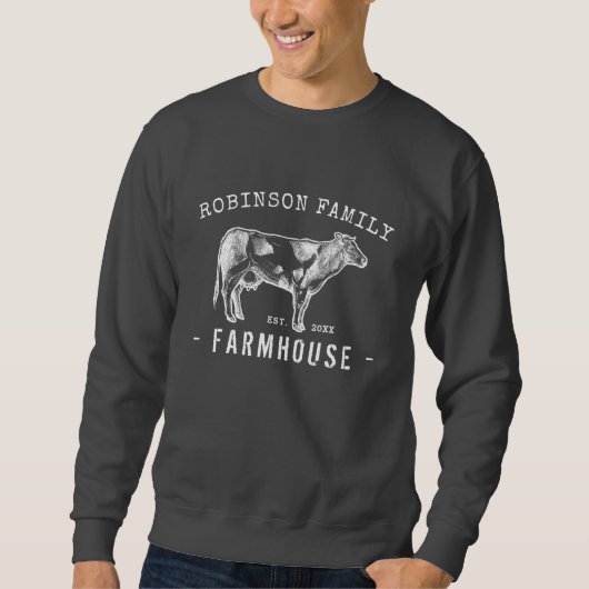Rustikaler Familienname Bauernhof Milchkühe Sweatshirt (Vorderseite)
