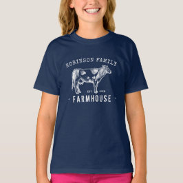Rustikaler Familienname Bauernhof Milchkühe T-Shirt