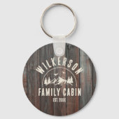 Rustikaler Familienname Cabin Lake House Hütte Schlüsselanhänger (Rückseite)