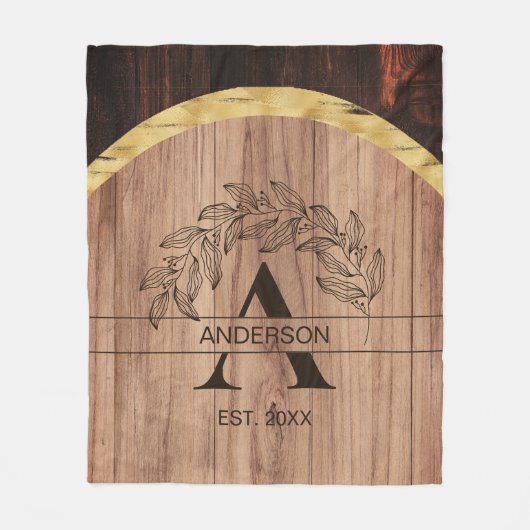 Rustikaler Familienname Fleecedecke (Vorderseite)