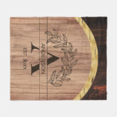 Rustikaler Familienname Fleecedecke (Vorderseite (Horizontal))