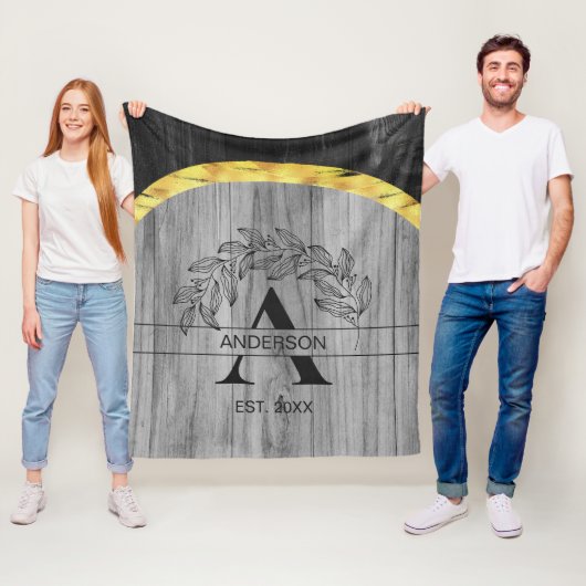 Rustikaler Familienname Fleecedecke (Beispiel)