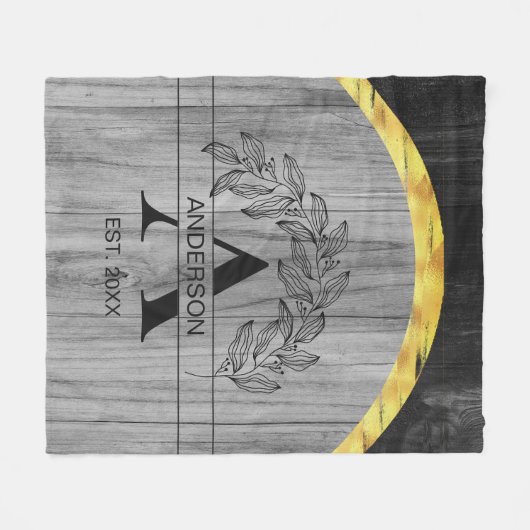 Rustikaler Familienname Fleecedecke (Vorderseite (Horizontal))