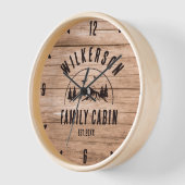 Rustikaler Familienname Kabine Hütte Lodge Retro H Uhr (Winkel)