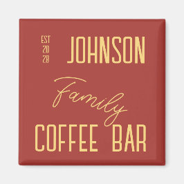 Rustikaler Familienname Kaffee Küche Magnet