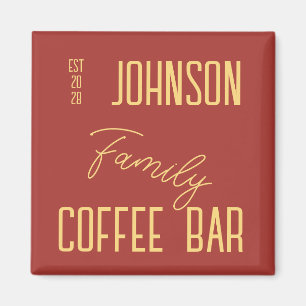 Rustikaler Familienname Kaffee Küche Magnet