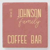 Rustikaler Familienname Kaffee Steinuntersetzer (Vorderseite)