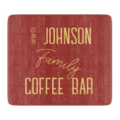 Rustikaler Familienname Küchencoffee Bar Schneidebrett (Vorderseite)