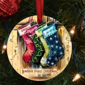 Rustikaler Familienname Twinkle Weihnachten Ornament Aus Metall