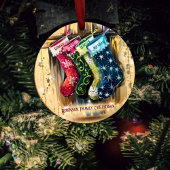 Rustikaler Familienname Twinkle Weihnachten Ornament Aus Metall