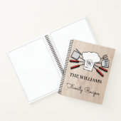 Rustikaler Familienname und Monogram Cookbook Koch Notizblock (Innenseite)