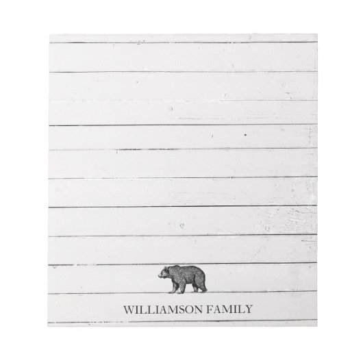 Rustikaler Familienname Wander-Bär Notizblock (Vorderseite)
