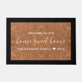 Rustikaler Familienname Zuhause Sweet Zuhause Coir Fußmatte (Vorderseite)