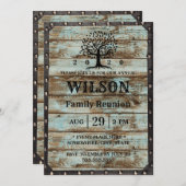 Rustikaler Familienstammbaum Wiedersehen Barnholz Einladung (Vorne/Hinten)