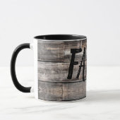 rustikaler FARM LIFE-Typ auf Holzboden | Tasse (Links)