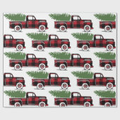 Rustikaler Farm Truck mit Weihnachtsbaum Geschenkpapier (Flach)