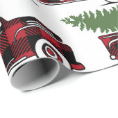 Rustikaler Farm Truck mit Weihnachtsbaum Geschenkpapier (Rolleneckpunkt)