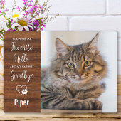 Rustikaler Favorit Hallo Hardest Goodbye Pet Memor Fotoplatte