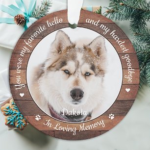 Rustikaler Favorit Hallo Hardest Goodbye Pet Memor Ornament