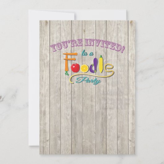 Rustikaler Feinschmecker Party Einladungen (Rückseite)