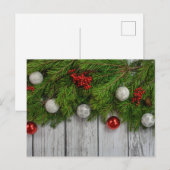 Rustikaler Ferienbaum: Kiefern, Holly & Baubles Postkarte (Vorne/Hinten)
