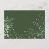 Rustikaler Fern Green Foliage Smaragdgrüner Empfan Begleitkarte (Rückseite)